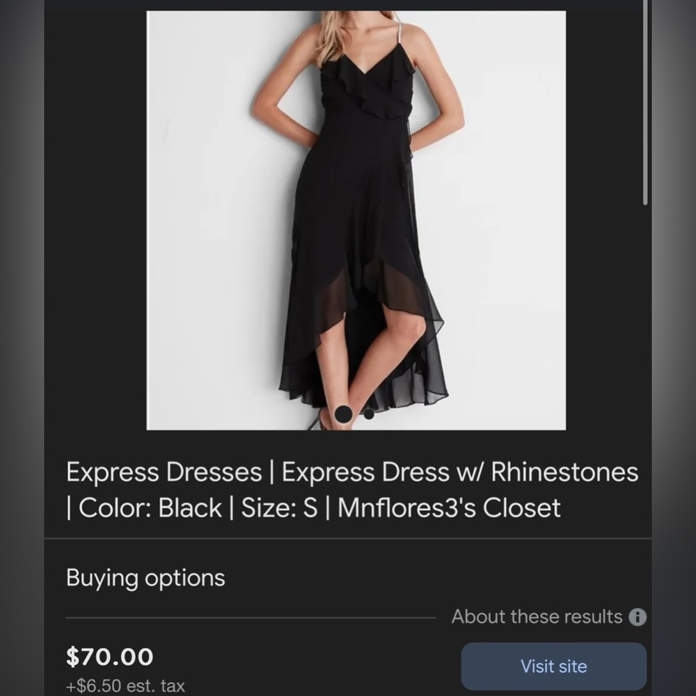 Black express maxi dress size Medium